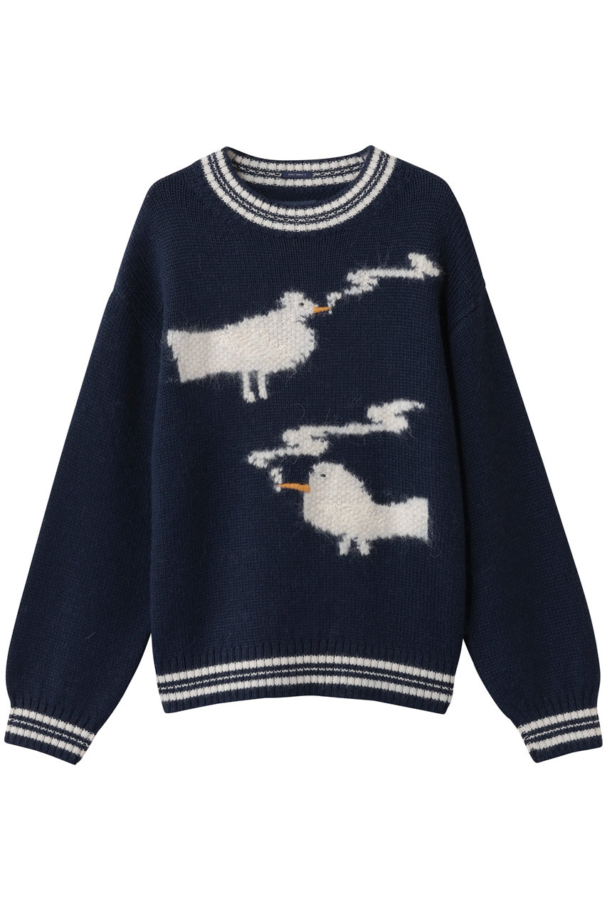 THE OVERSIZED JUMPER バードスモークニットプルオーバー (SZT)