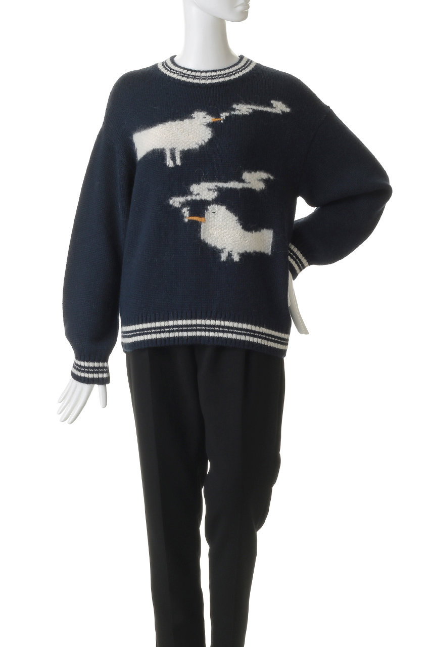 MOTHER(マザー)｜THE OVERSIZED JUMPER バードスモークニットプル
