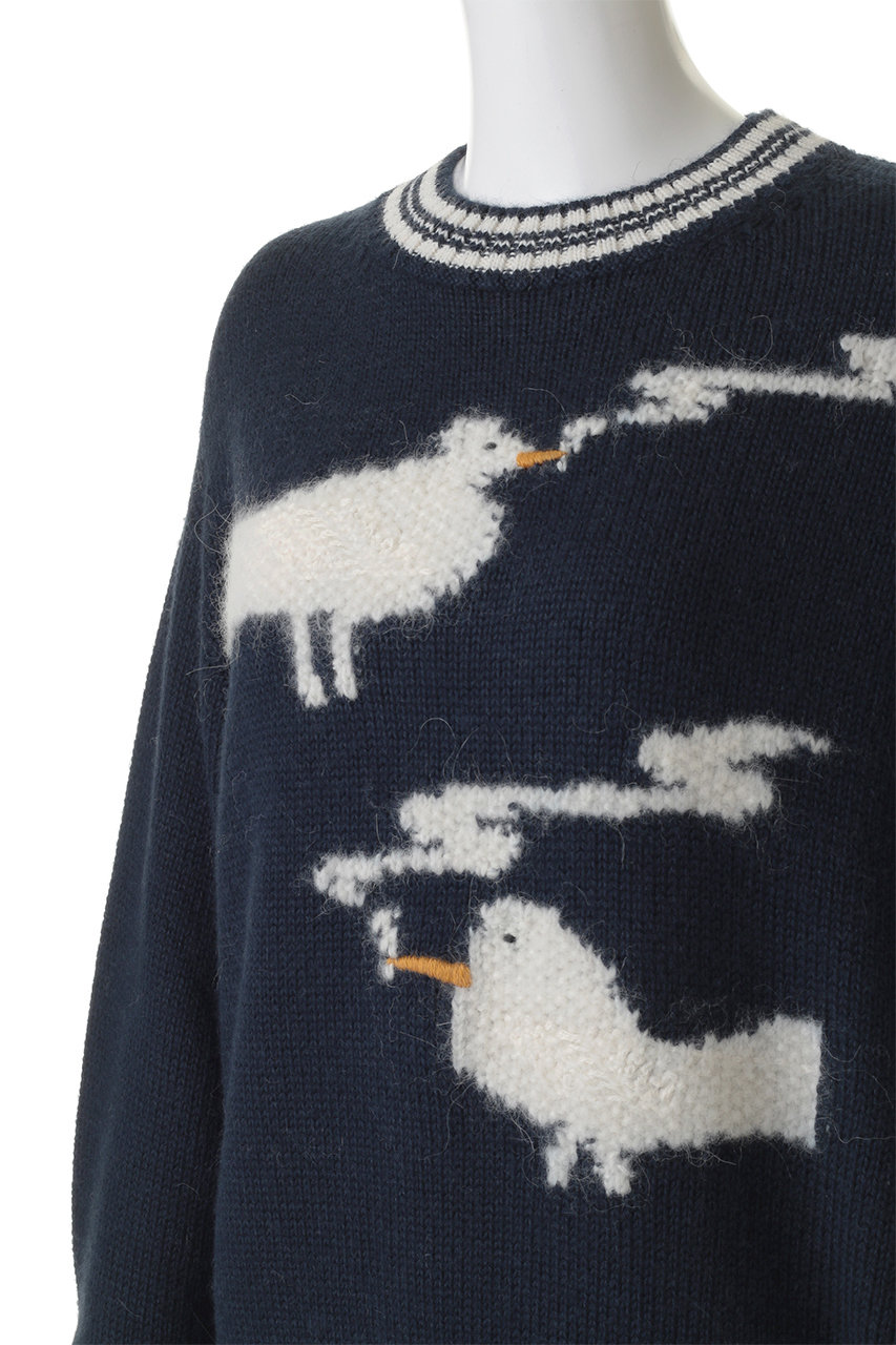 MOTHER(マザー)｜THE OVERSIZED JUMPER バードスモークニットプル