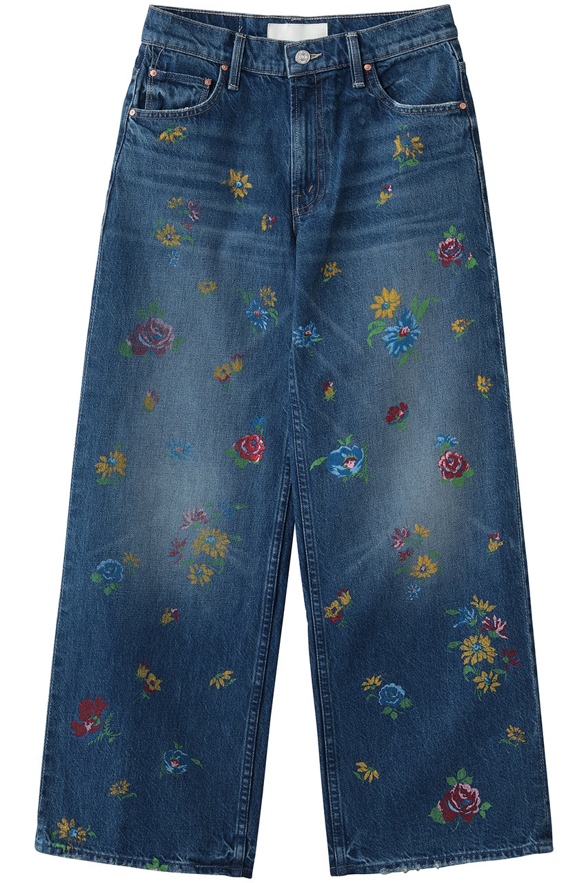 【LIL】 RERUN ZIP SNEAK フラワープリントデニム (IEL)