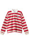 THE BOXY MATCH　ラムモチーフ ボーダー ポロカラートップス (GOR) マザー/MOTHER レッド