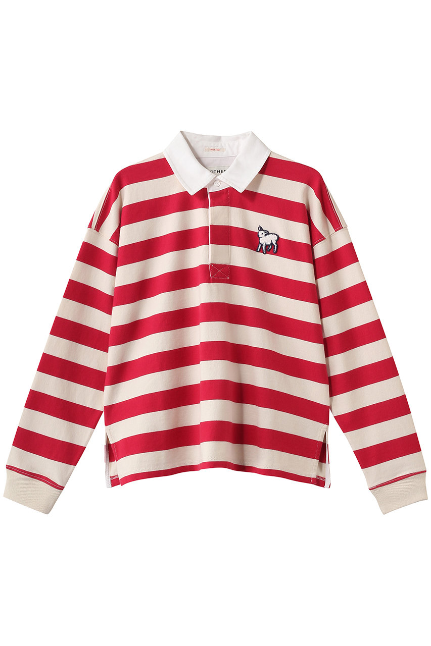 THE BOXY MATCH　ラムモチーフ ボーダー ポロカラートップス (GOR)
