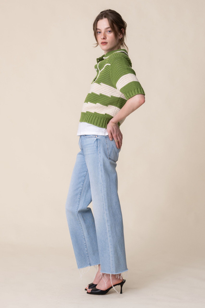 MOTHER(マザー)｜MID RISE RAMBLER ZIP ANKLE FRAY ストレートデニム