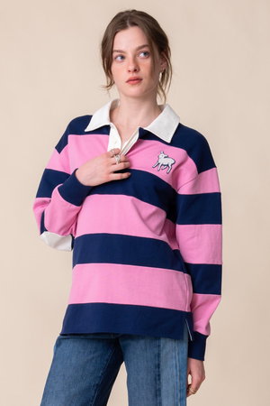 マザー/MOTHERのTHE PIECE HUDDLE　ラムモチーフ ラガーシャツ (EBG)(110400/110404)