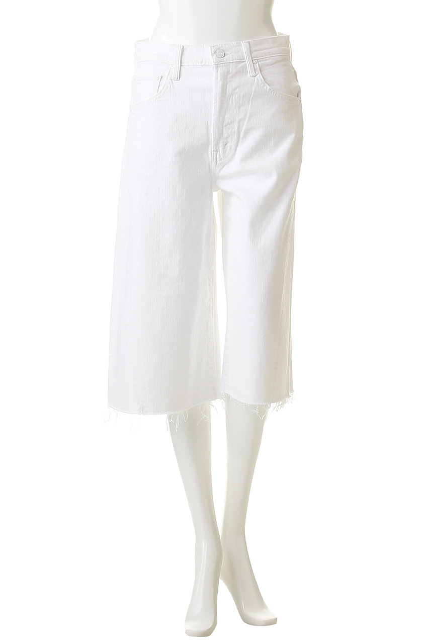 MOTHER(マザー)｜THE WHOLE LOT ZIP TWIST FRAY ホワイトハーフパンツ