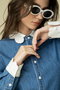THE FRILLY FOXY BOXY SHIRT フリルカラーデニムシャツ（TYF） マザー/MOTHER
