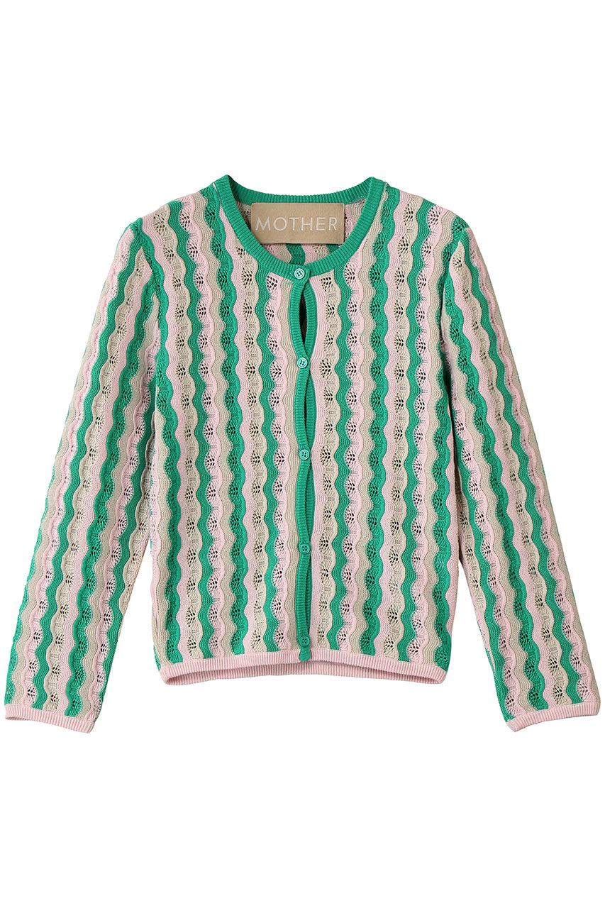 マザー/MOTHERのTHE CREW NECK CARDIGAN ウェーブニットカーディガン（GPC） グリーン S(グリーン/4410800001)