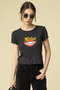 THE ITTY BITTY RINGER リッププリントTシャツ（HEM） マザー/MOTHER