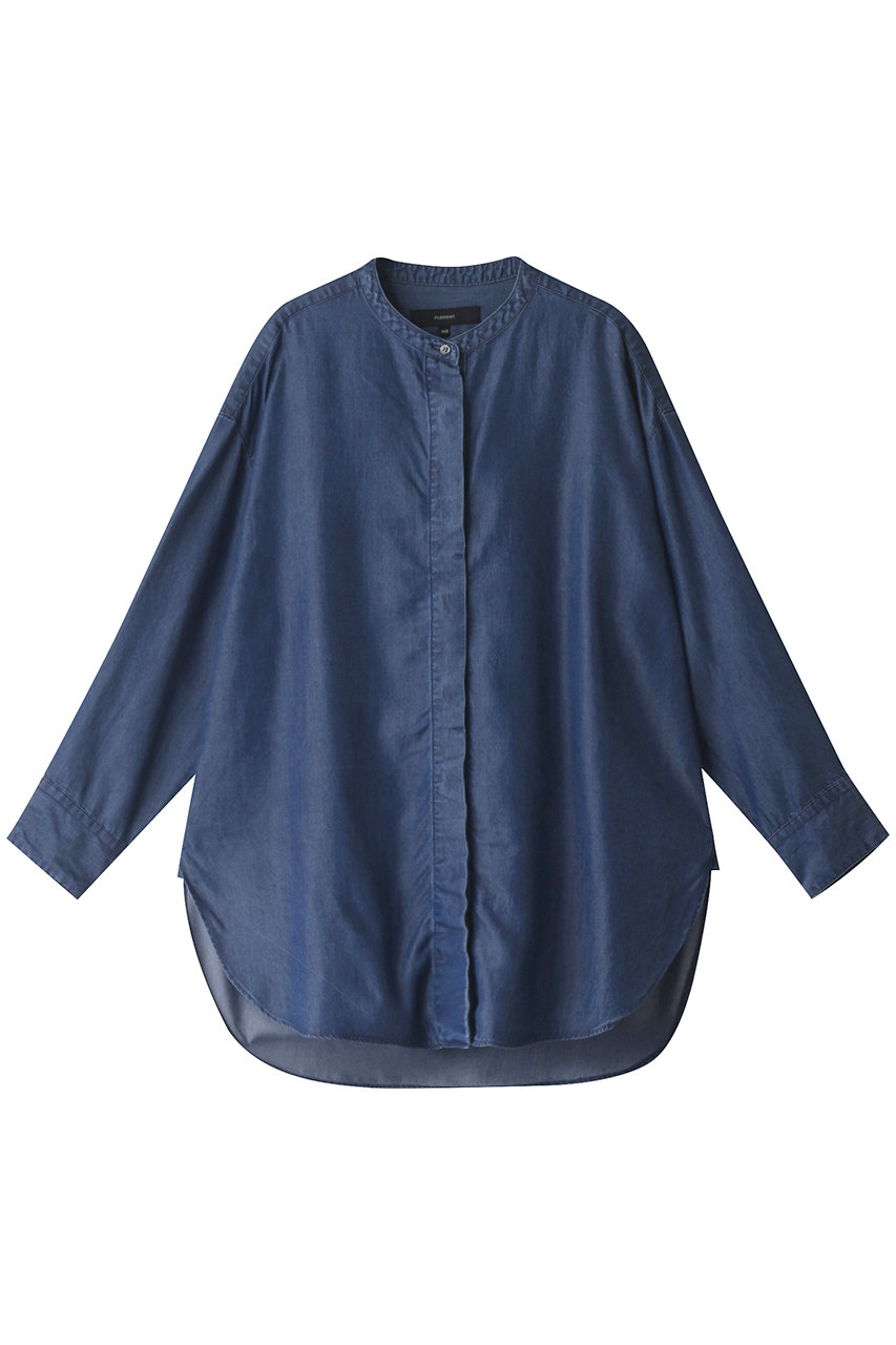 フローレント/FLORENTのテンセル/リヨセル ロールアップスリーブシャツ(ネイビー/2205F01008)