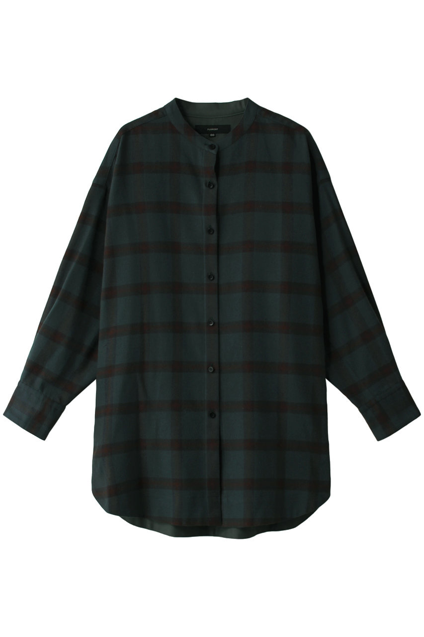 フローレント/FLORENTのビエラマルチチェックシャツ(グリーン×ブラウン/2208F01010)