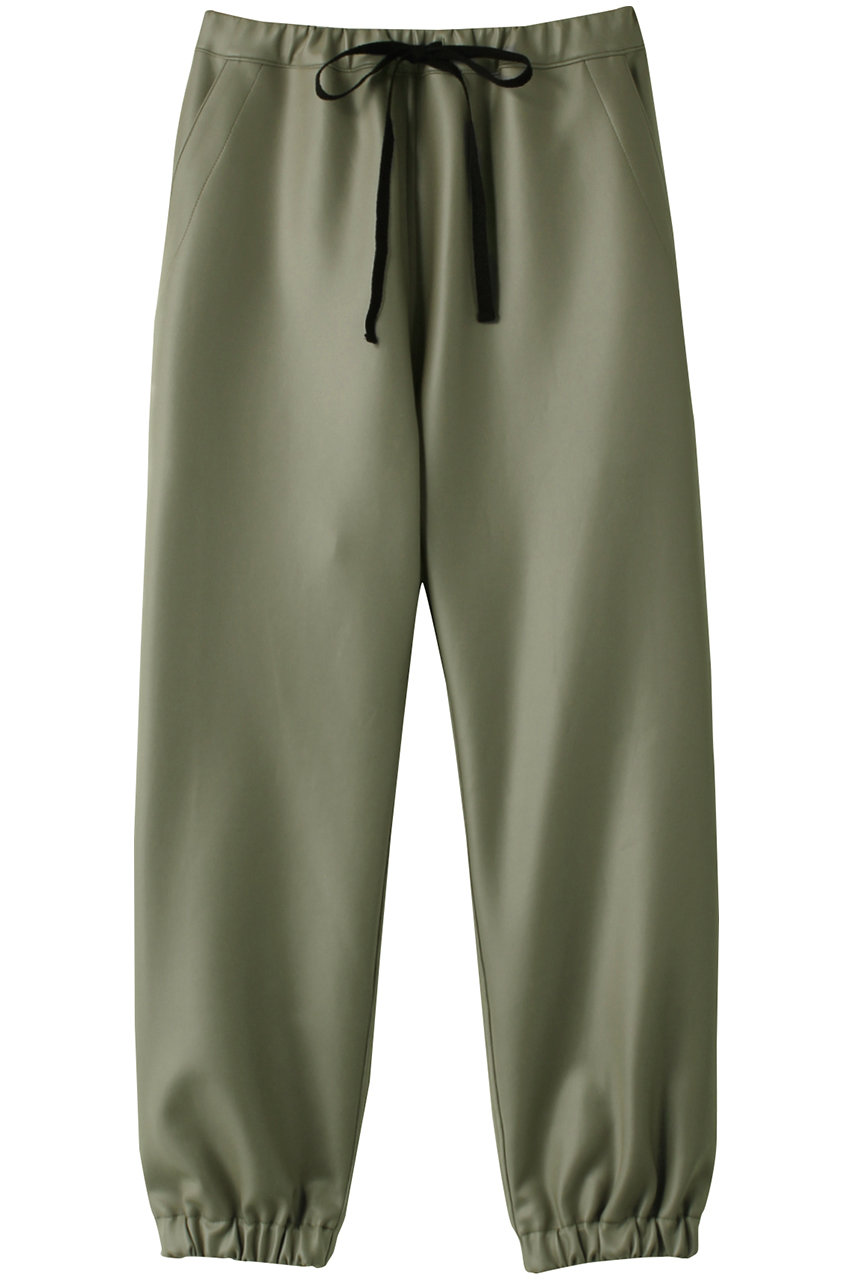 ストレッチフェイクレザートラックパンツ