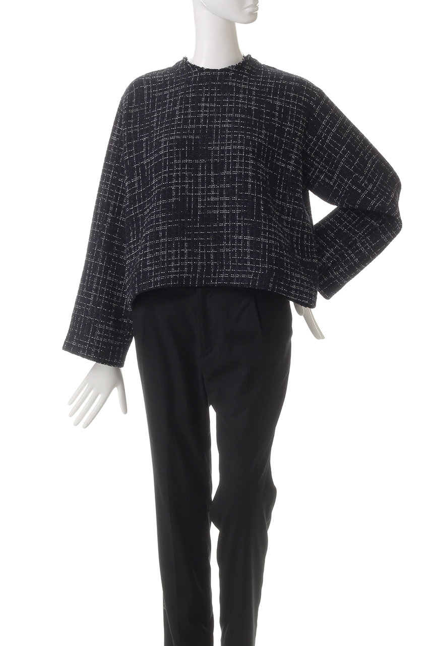 florent ツイードトップス FLORENT(フローレント)｜チェックツイードプルオーバー/ネイビー の