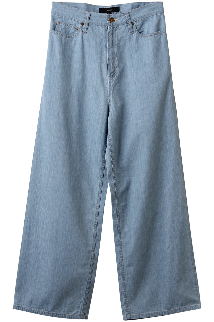 FLORENT コットン デニムパンツ (サックス, 38) フローレント ELLE SHOP FLORENT コットン デニムパンツ (サックス, 38) フローレント ELLE SHOP