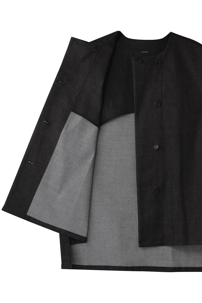 FLORENT(フローレント)｜デニムライク ベスト トップス/ブラック の