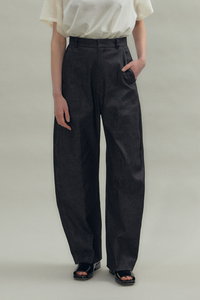 FLORENT(フローレント)｜デニムライク ベスト トップス/ブラック の