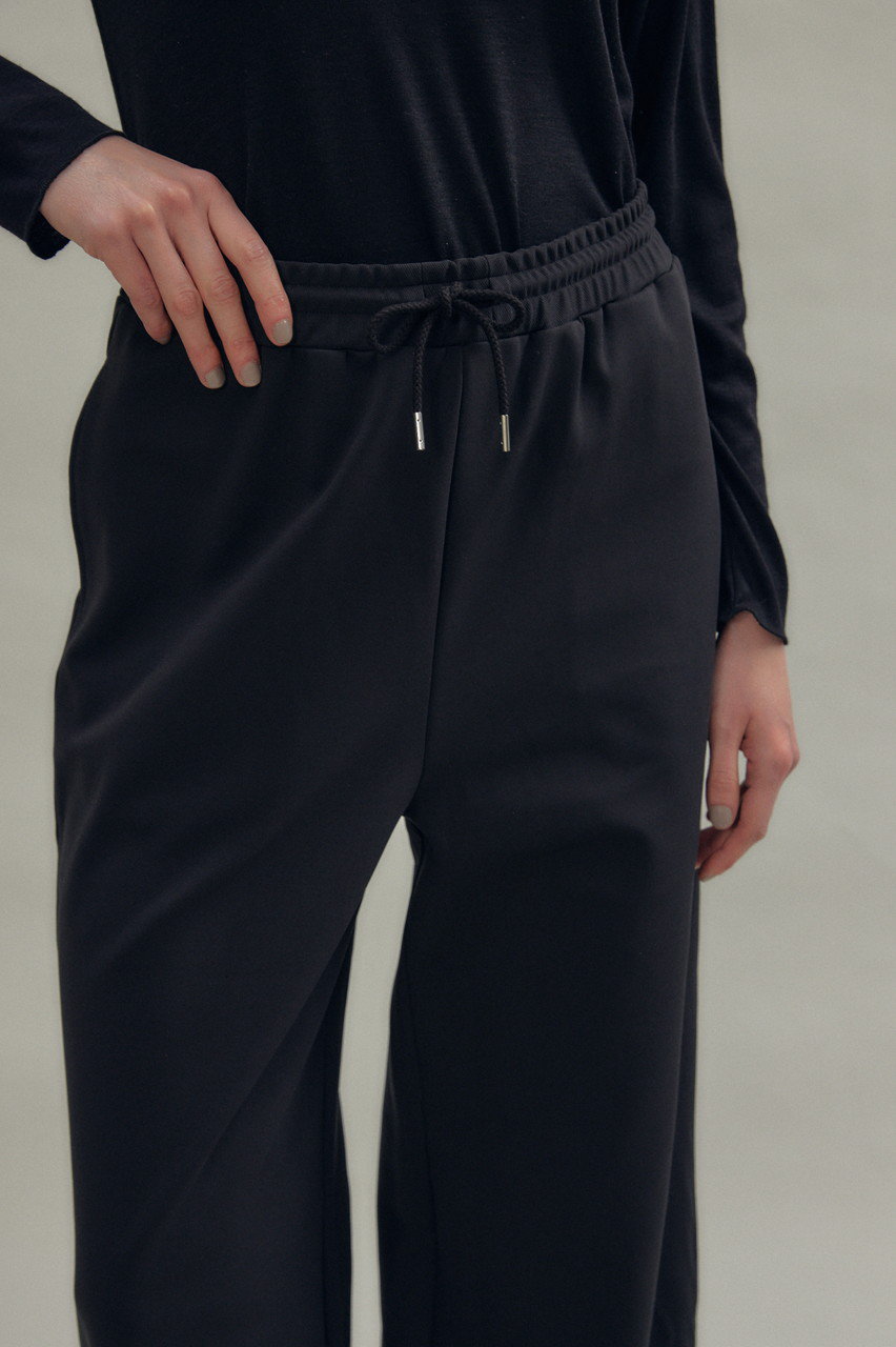 FLORENT(フローレント)｜ストレッチ ワイド パンツ/ブラック の通販