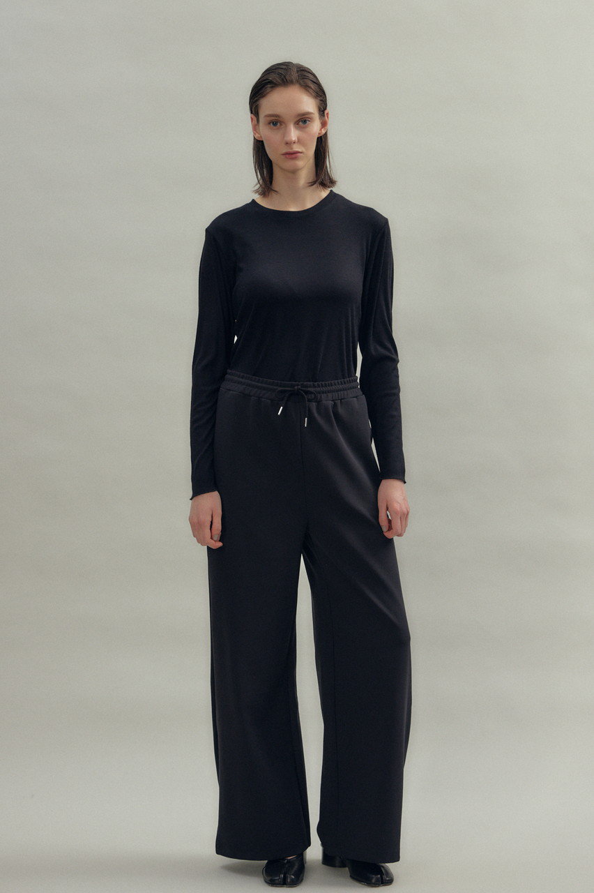 FLORENT(フローレント)｜ストレッチ ワイド パンツ/ブラック の通販