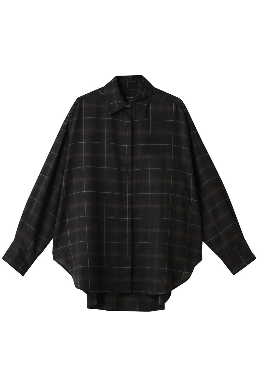 FLORENT(フローレント)｜ウール ミックス チェック シャツ/ブラック の