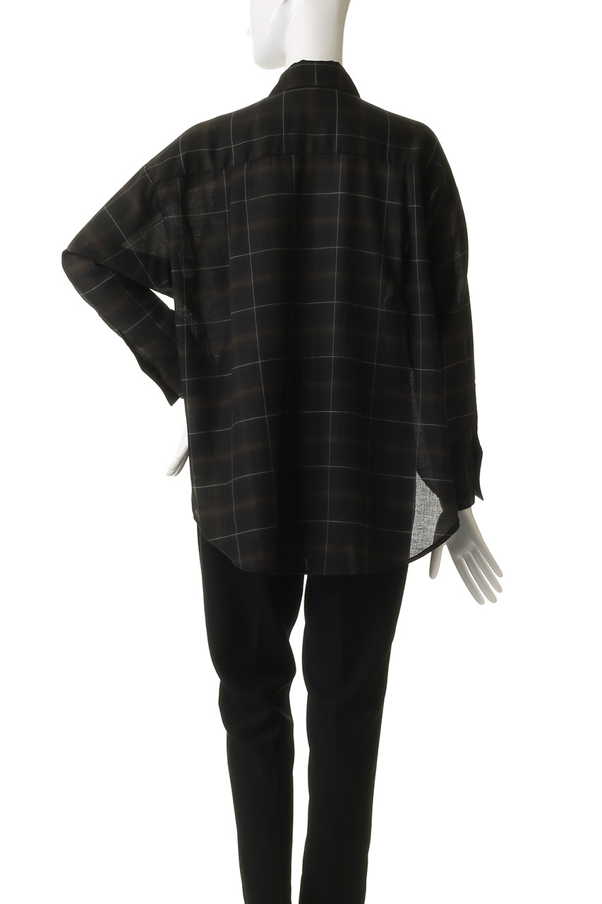 FLORENT(フローレント)｜ウール ミックス チェック シャツ/ブラック の