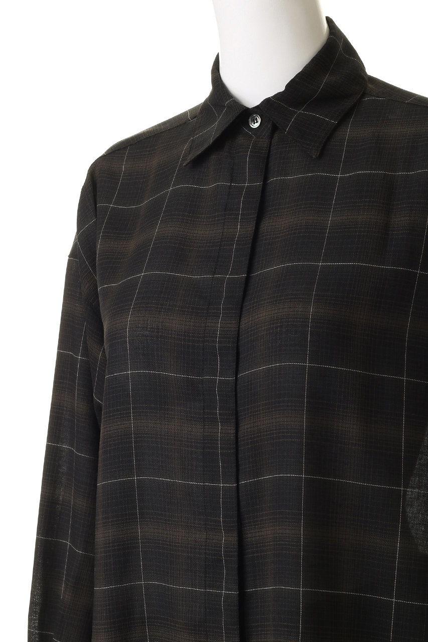 FLORENT(フローレント)｜ウール ミックス チェック シャツ/ブラック の