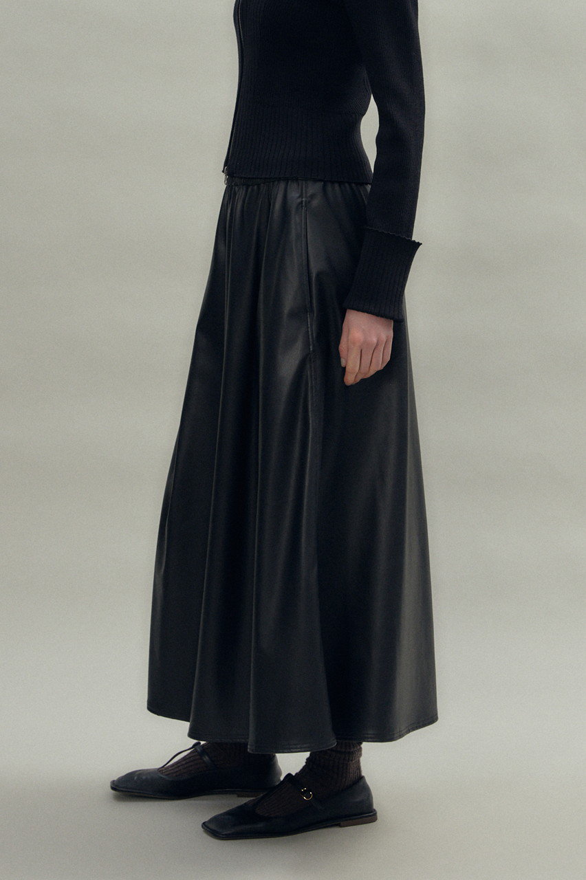 ELLIE フェイクレザースカート【BLACK】M 中古・古着通販】ELLIE