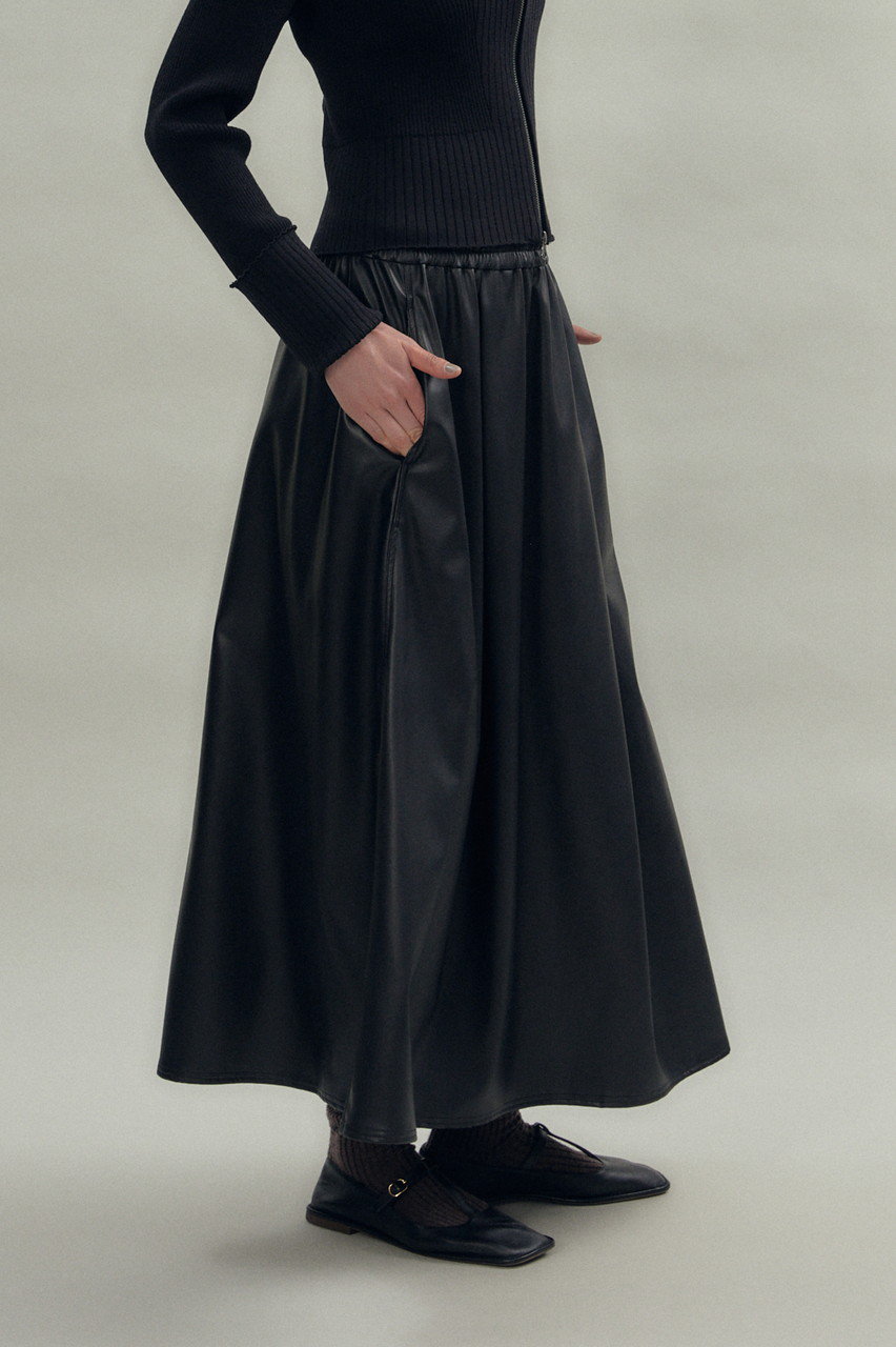 FLORENT(フローレント)｜フェイクレザー スカート/ブラック の通販