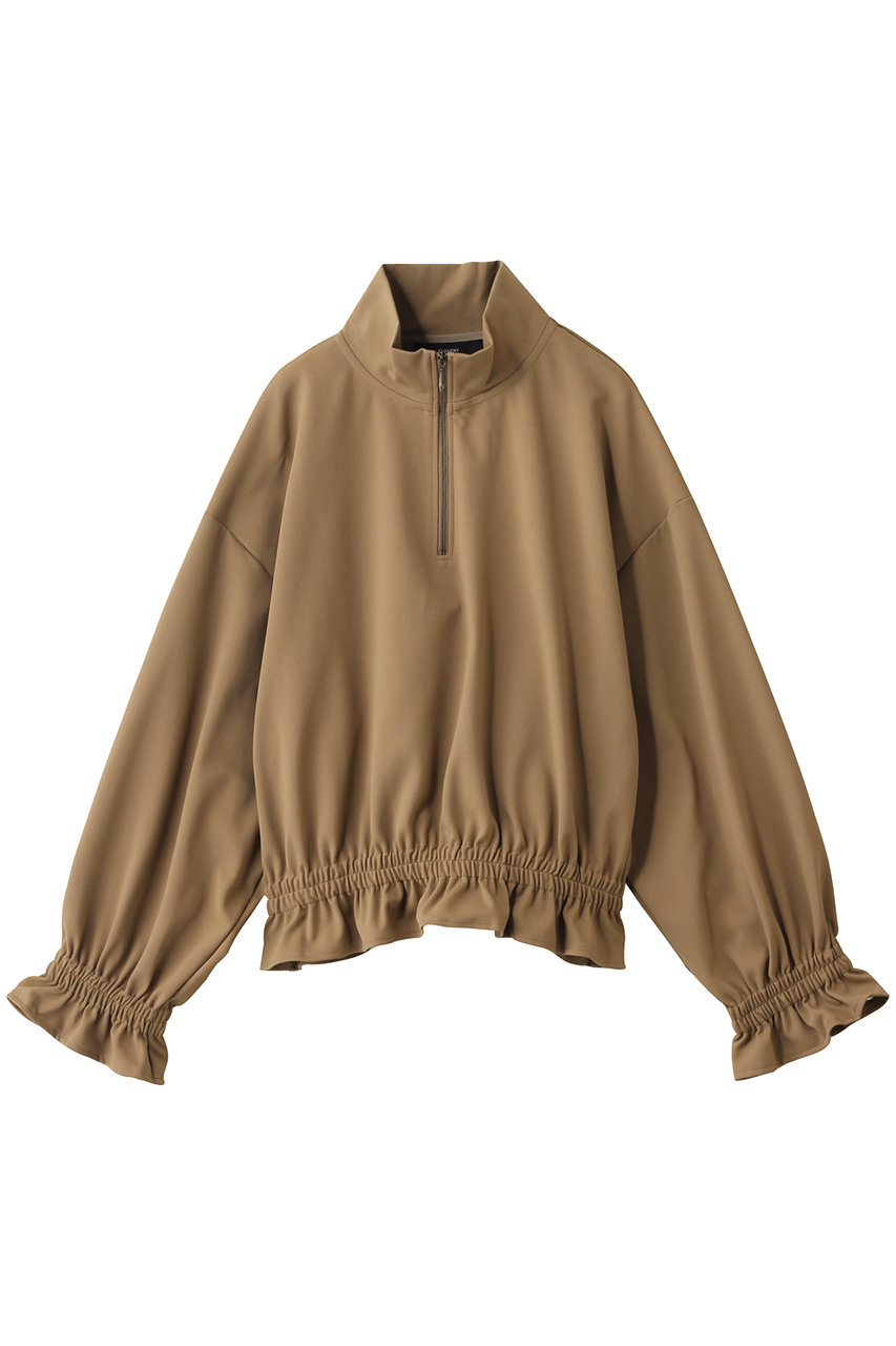 FLORENT ハーフジップ ギャザー デザイン トップス (ベージュ, 1) フローレント ELLE SHOP FLORENT ハーフジップ ギャザー デザイン トップス (ベージュ, 1) フローレント ELLE SHOP