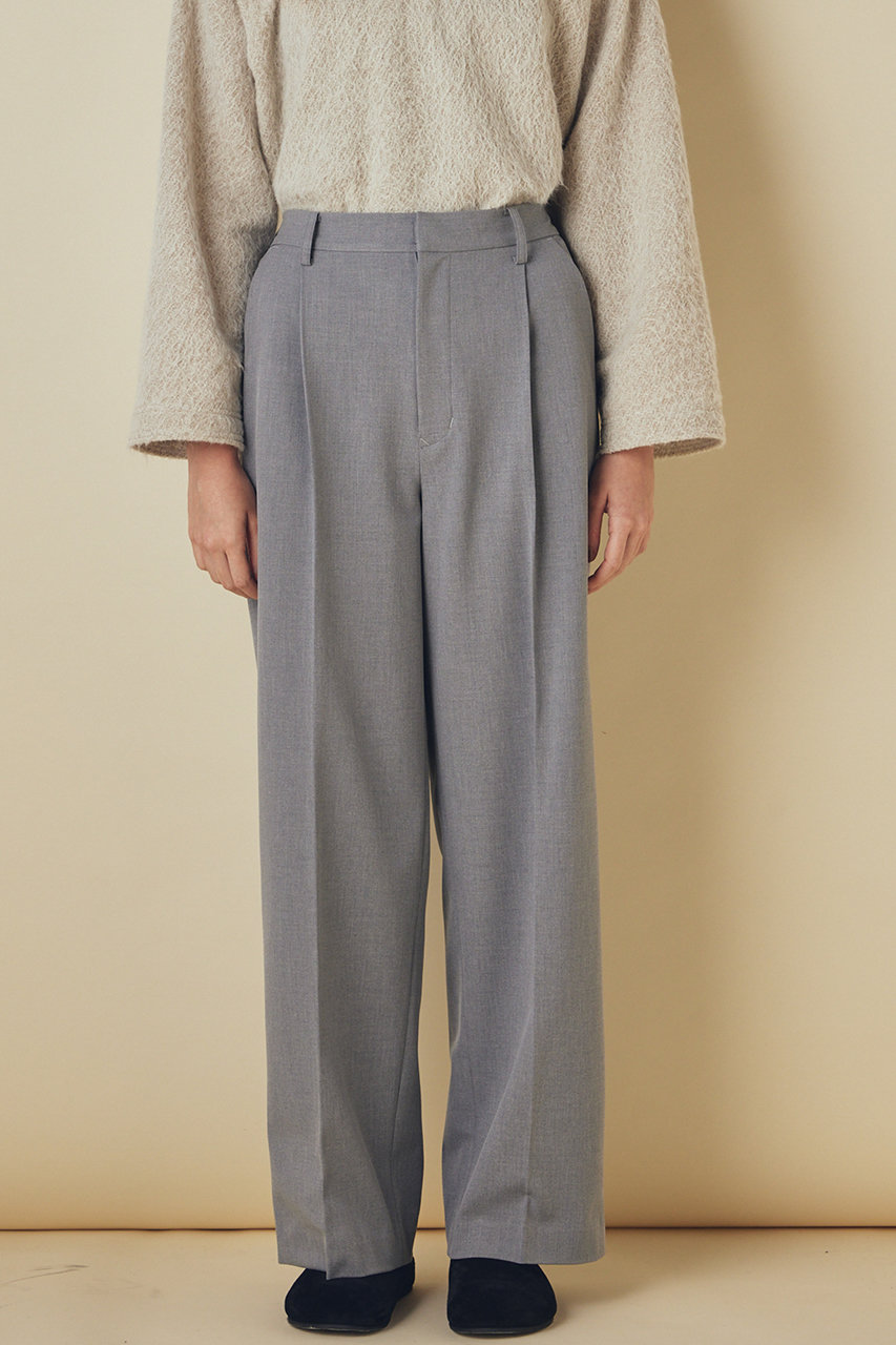 FLORENT(フローレント)｜裏起毛 ストレッチ タックパンツ/グレー の