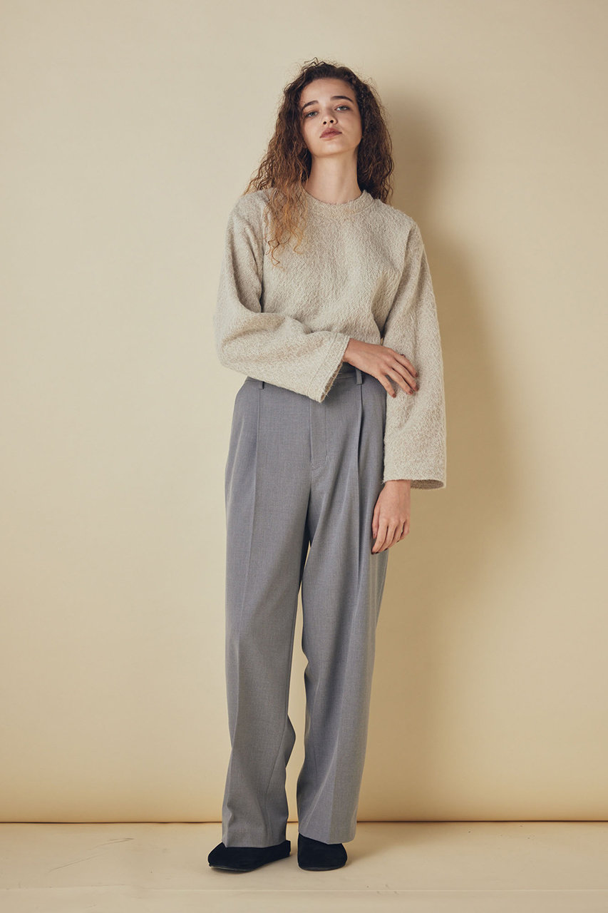 FLORENT(フローレント)｜裏起毛 ストレッチ タックパンツ/グレー の