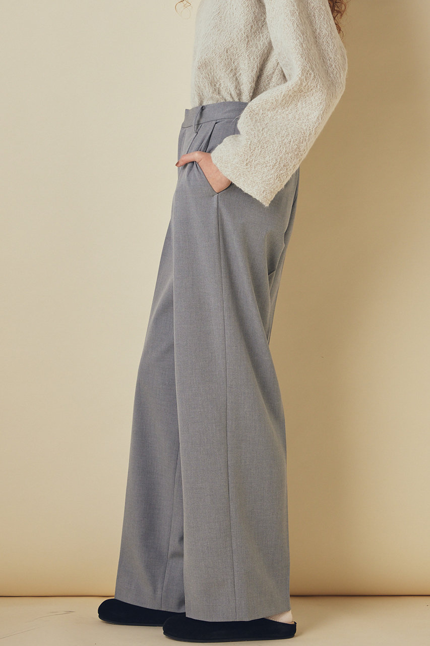 フランネルパンツとモックネックニット　FLORENT フローレント FLORENT(フローレント)｜裏起毛 ストレッチ タックパンツ/グレー の