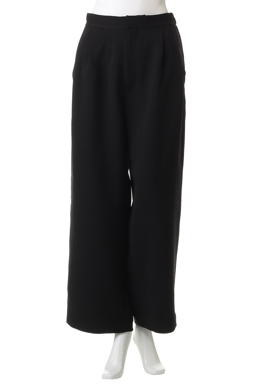 FLORENT(フローレント)｜ポリエステル タック ワイドパンツ/ブラック