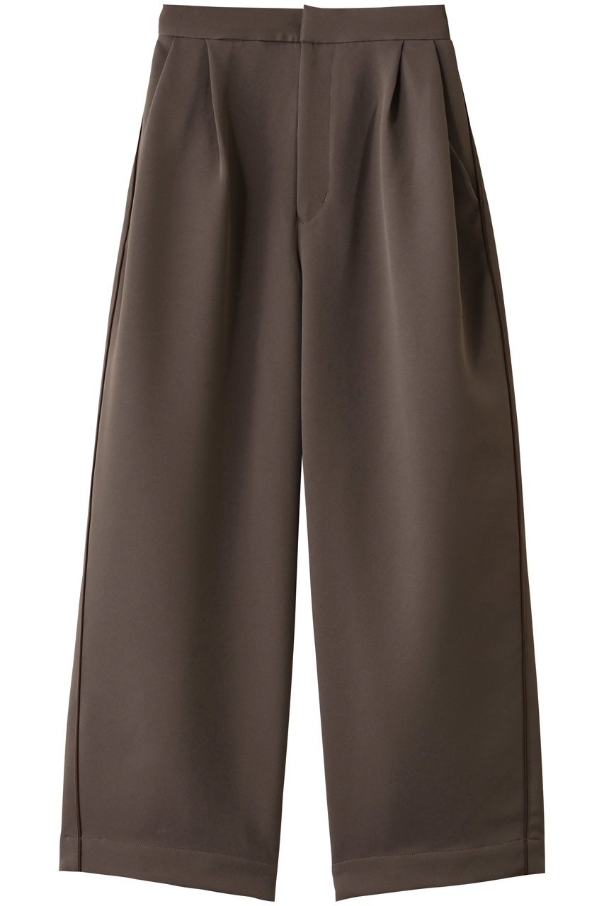 フローレント/FLORENTのポリエステル タック ワイドパンツ(ブラウン/2508F04004)