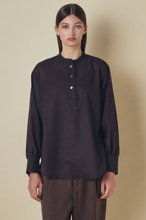 フローレント/FLORENTのウールビエラ バンドカラー ブラウス(110400/110403)