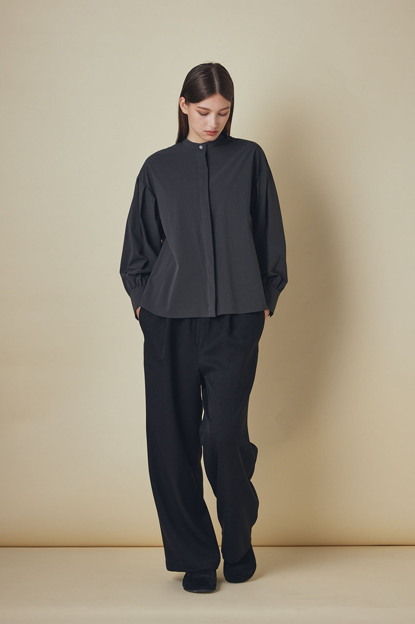 FLORENT(フローレント)｜2WAY バンドカラー フライフロント ブラウス