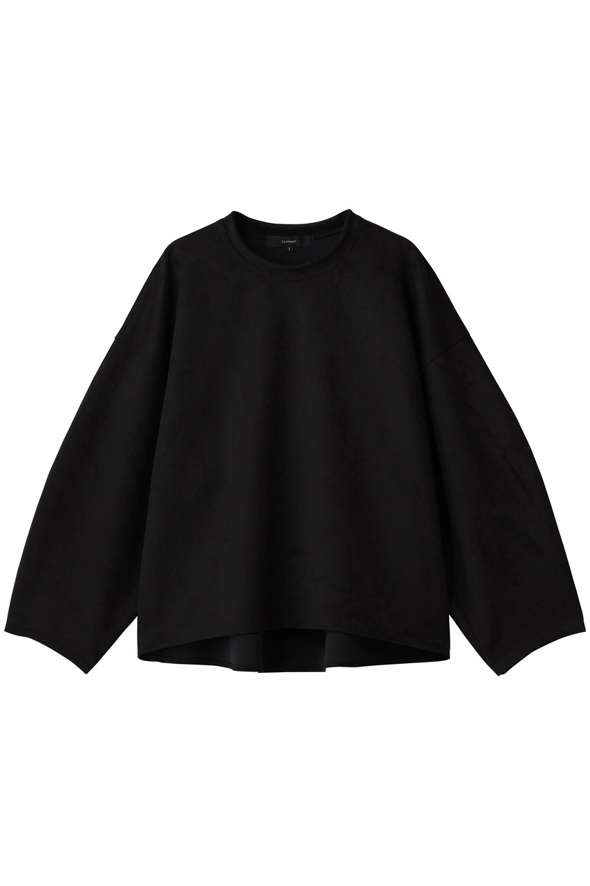 フローレント/FLORENTのリサイクルポリエステル　スエード ジャージープルオーバー(ブラック/2508F06017)
