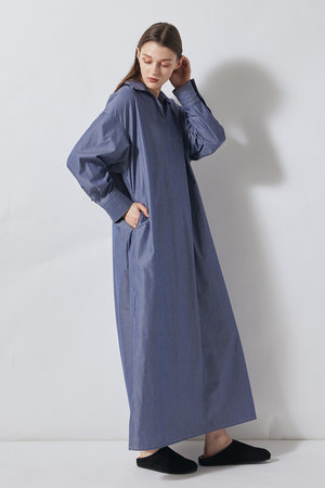 フローレント/FLORENTのブロードストライプ オープンカラーワンピース