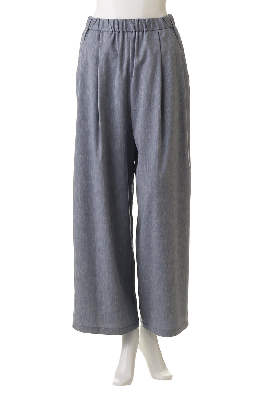 FLORENT(フローレント)｜デニムシャンブレー ワイドパンツ/ブルー の