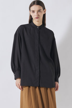 フローレント/FLORENTのリネンライクツイル バンドカラーシャツ(110400/110403)