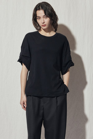 フローレント/FLORENTのオーガニックコットン ギャザースリーブTシャツ(110100/110102)