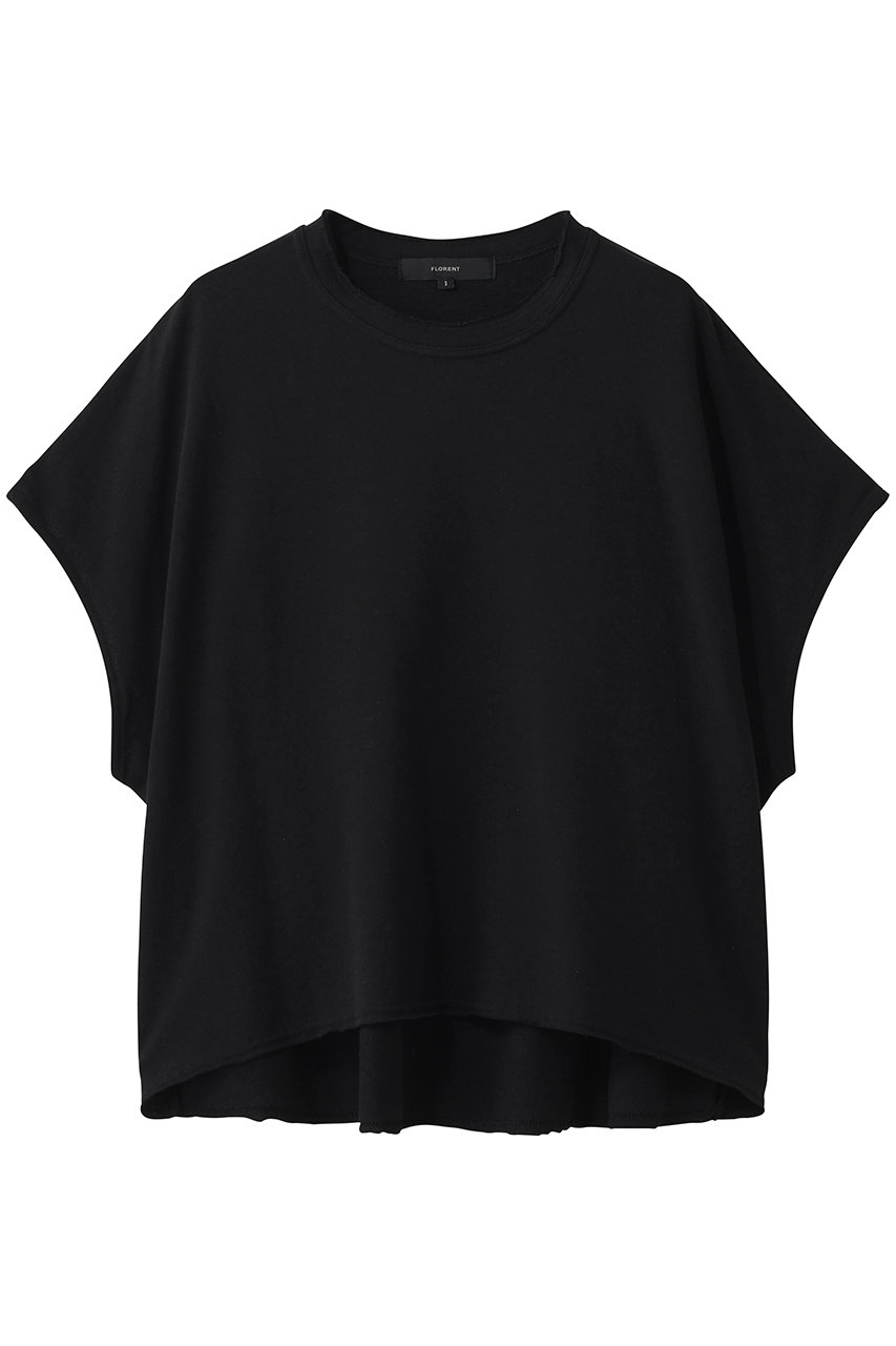フローレント/FLORENTの裏毛ハイツイストコットン ストレッチトップス(ブラック/2602F06008)