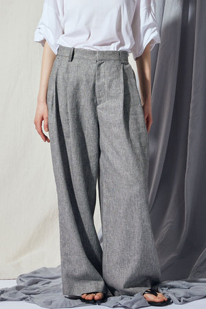 フローレント/FLORENTのリネンタックワイドパンツ