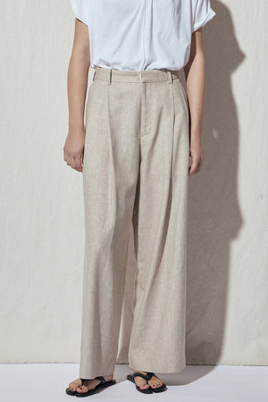 フローレント/FLORENTのリネンタックワイドパンツ