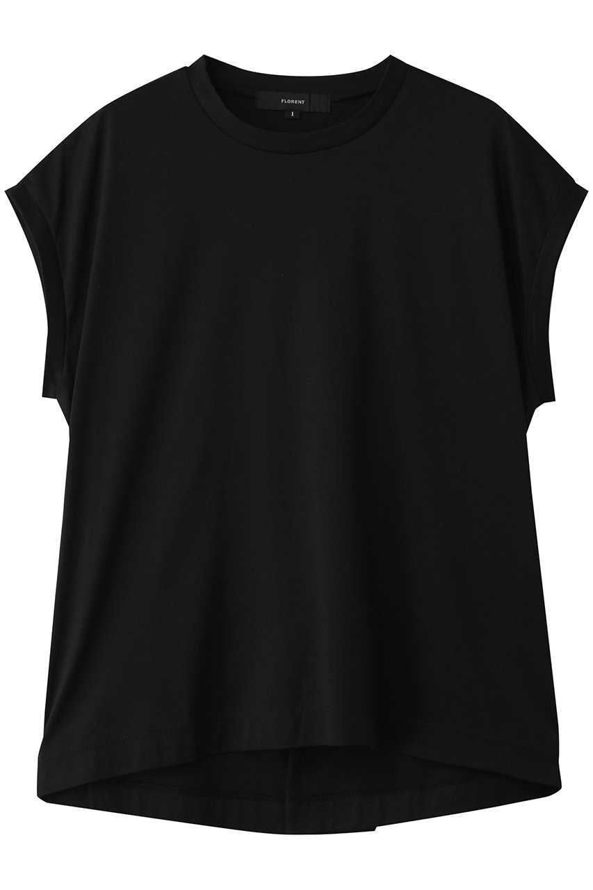 FLORENT コットンスムース フレンチスリーブトップス (ブラック, 1) フローレント ELLE SHOP
