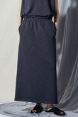 リネンライクダブルフェイス ジャージーロングスカート