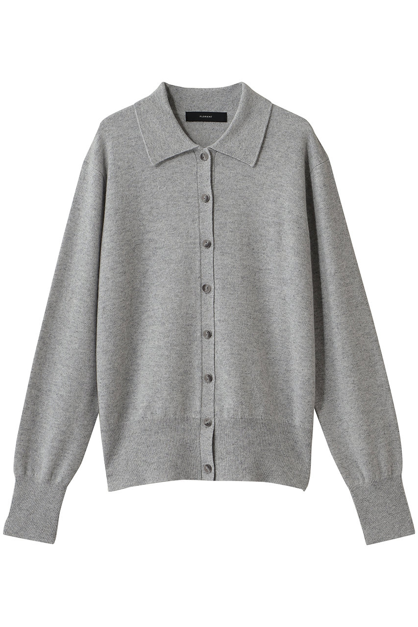 美品FOXEY 薄手カシミヤ100%カーディガン包みボタンふんわり七分袖Mグレー FLORENT(フローレント)｜カシミヤニットカーディガン/グレー の通販