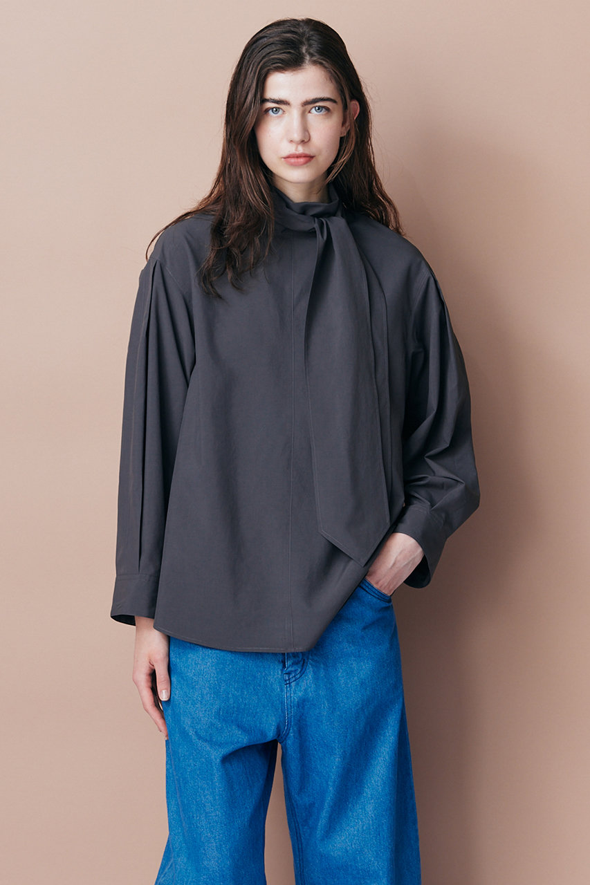 新品　FLORENT 　ブラウス FLORENT(フローレント)｜ボウタイブラウス/グレー の通販｜ELLESHOP
