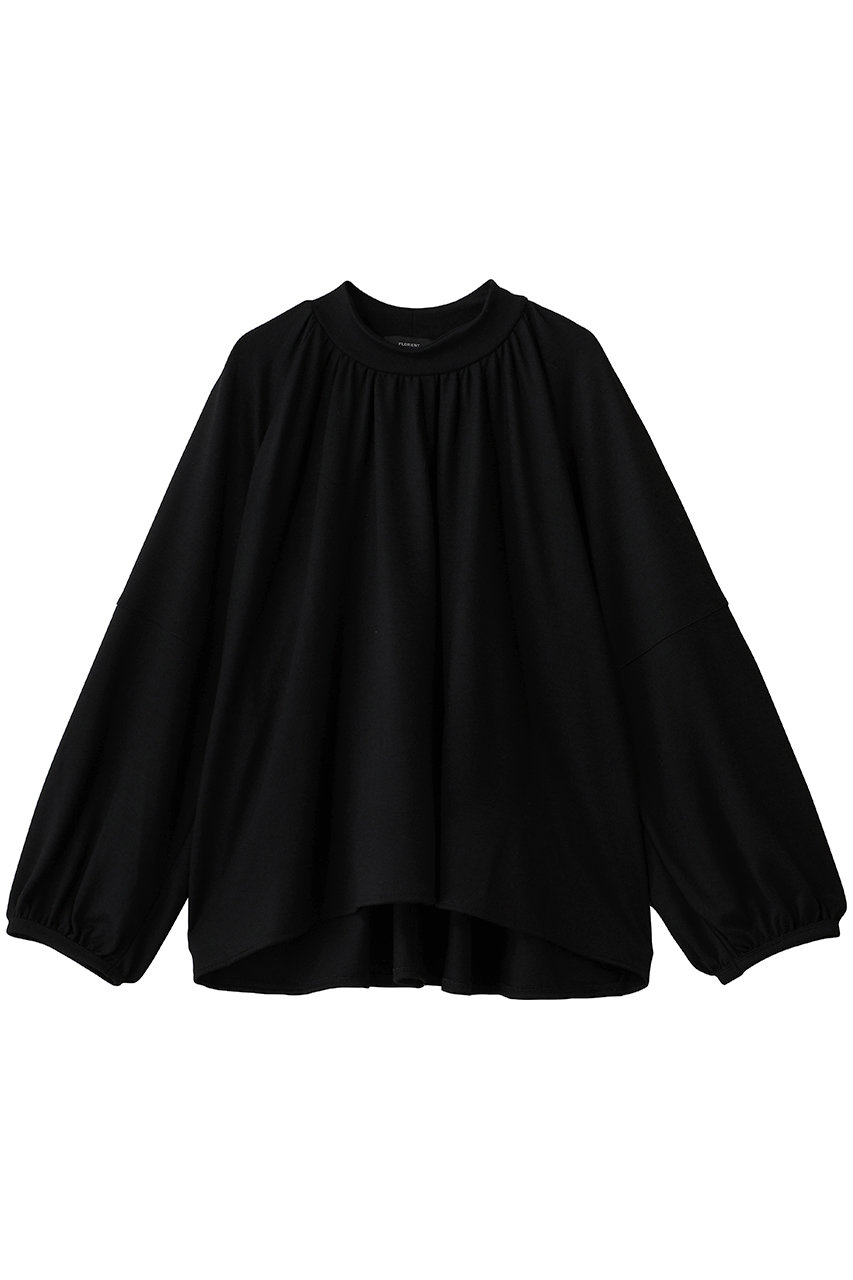 FLORENT ウールミルド ハイネックギャザートップ (ブラック, 0) フローレント ELLE SHOP
