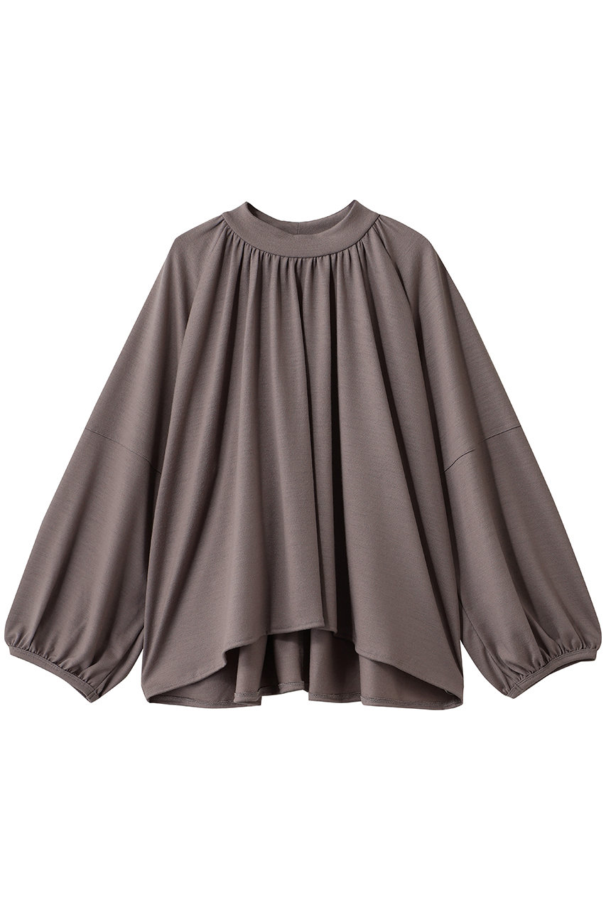 FLORENT ウールミルド ハイネックギャザートップ (モカ, 0) フローレント ELLE SHOP