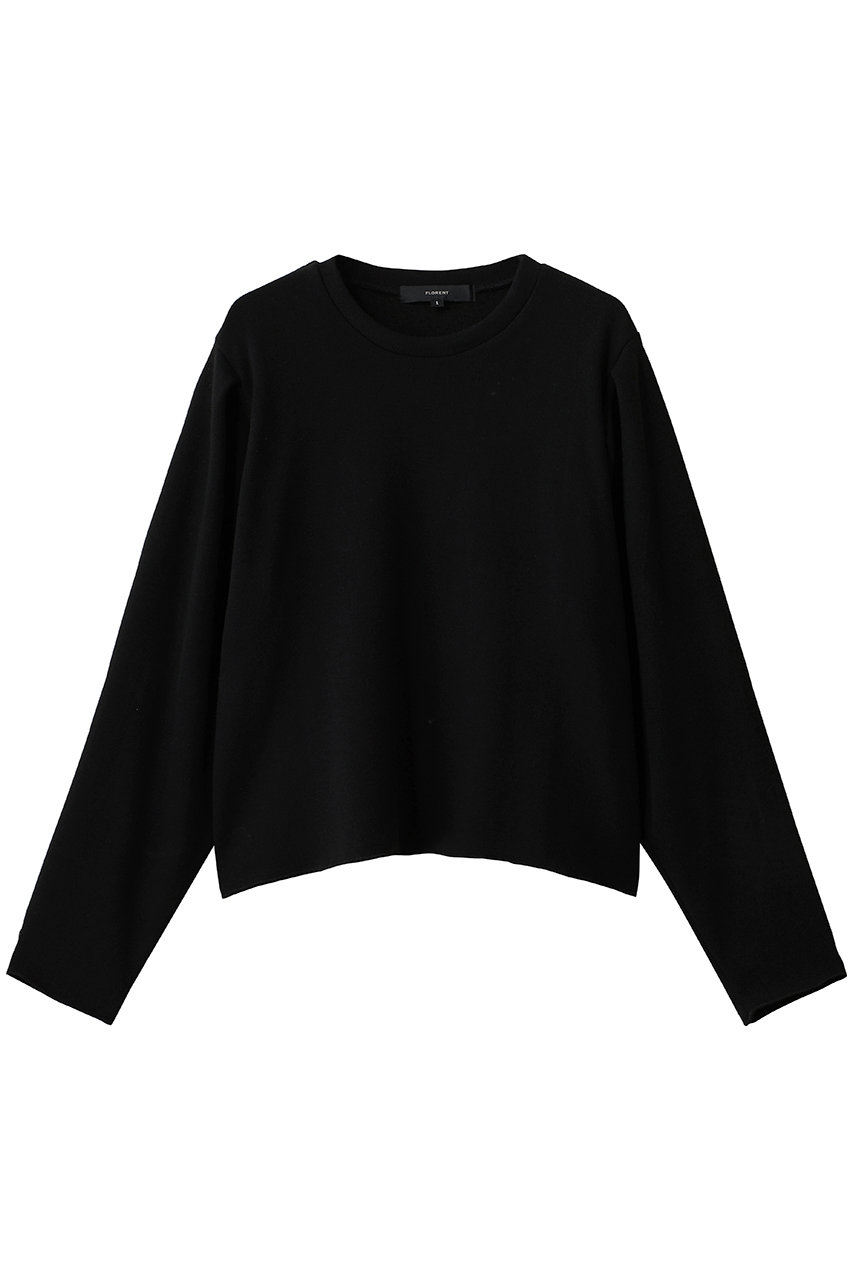 FLORENT ウォームジャージー クロップドトップ(保湿性/吸湿発熱) (ブラック, 1) フローレント ELLE SHOP