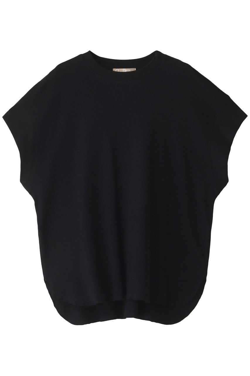 FLORENT 【FLORENT RELAX】コットンワッフル ショートスリーブTシャツ (ブラック, 0) フローレント ELLE SHOP